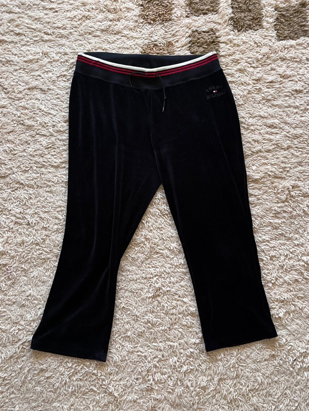 Tommy Hilfiger Navy Velour Track Pants 1X